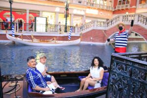 Hector and family going for a gondola ride.